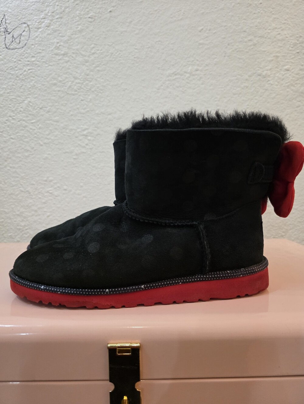 Disney UGG Boots with Red Bow
